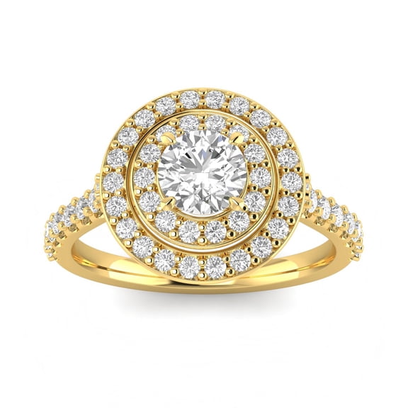 1.00ctw Diamond Halo Engagement Ring in 10k Yellow Gold