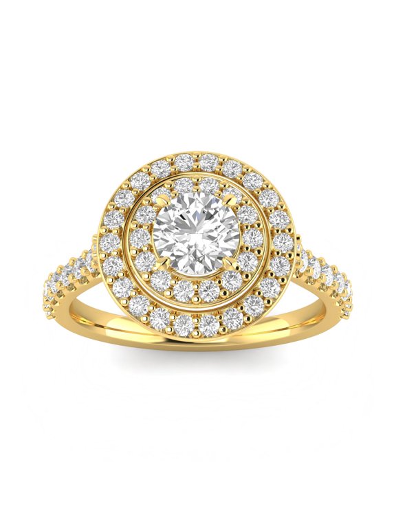 1.00ctw Diamond Halo Engagement Ring in 10k Yellow Gold