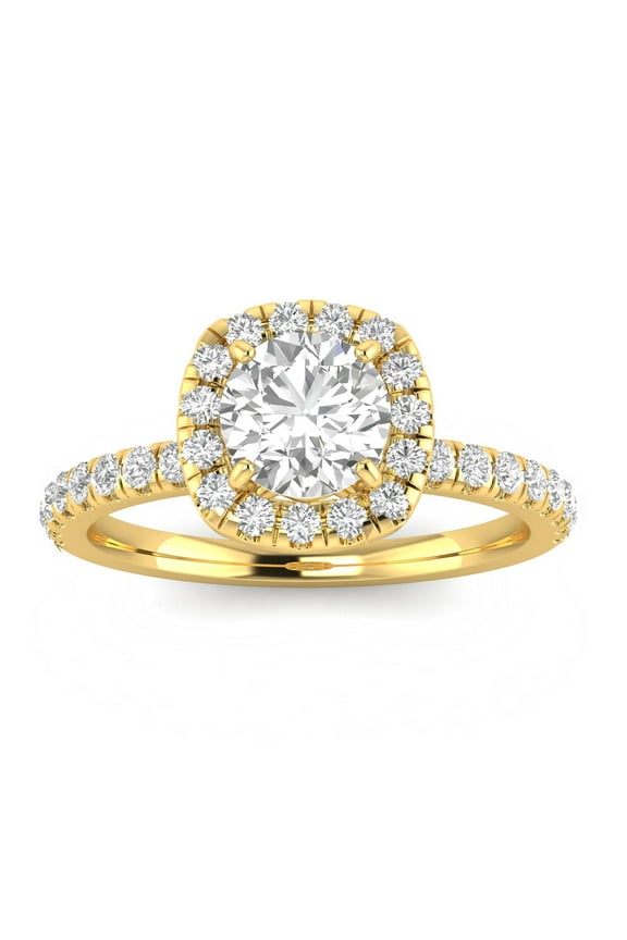 1.00ctw Diamond Halo Engagement Ring in 14k Yellow Gold