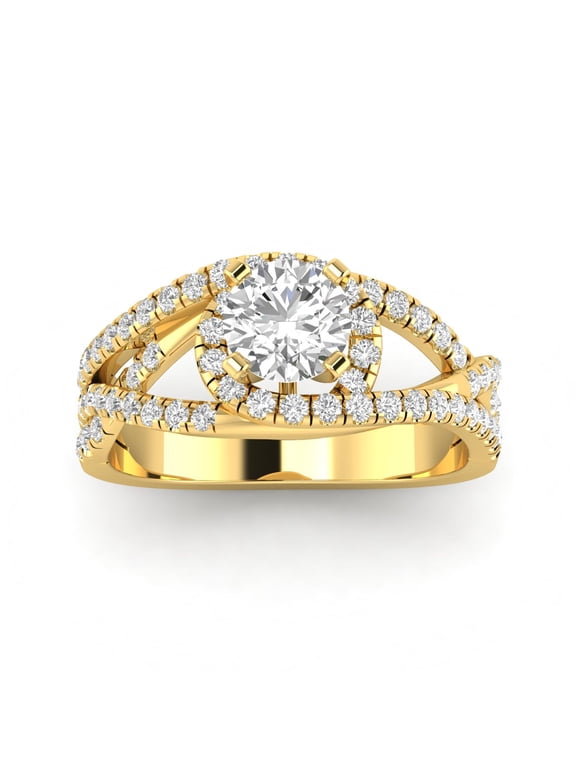 1.00ctw Diamond Halo Engagement Ring in 14k Yellow Gold