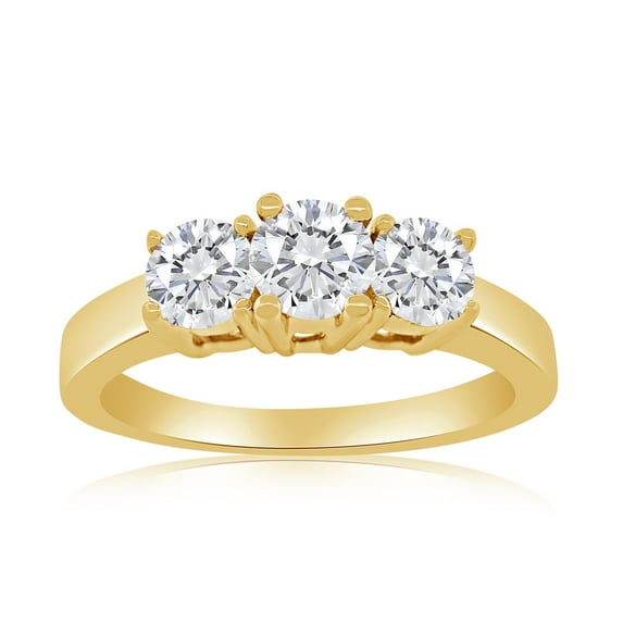 1.00ctw Diamond Three Stone Ring in 10k Yellow Gold