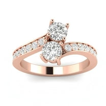 1.00ctw Diamond Two Stone Ring in 10k Rose Gold (G-H, I2-I3, 1.00ctw)