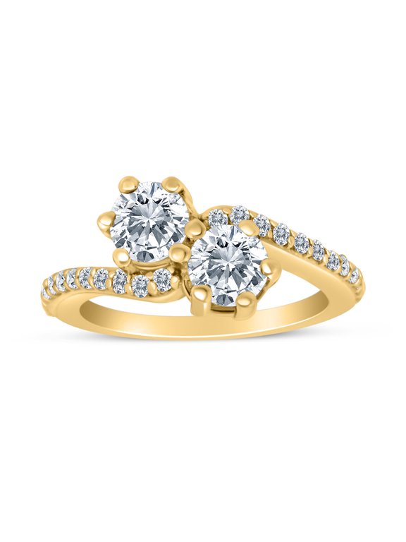 1.00ctw Diamond Two Stone Ring in 14k Yellow Gold