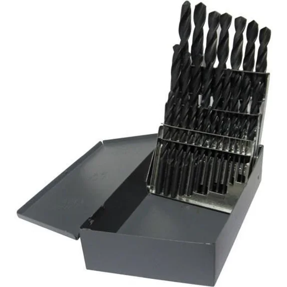 1.00mm - 13.00mm x .5mm 25 Piece HSS Jobber Length Drill Bit Set