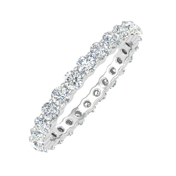 1.01 Carat Prong Set Diamond Eternity Ring Band in 14K White Gold (Ring Size 7) (SI1-SI2 Clarity)
