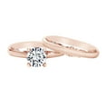thumbnail image 1 of AFFY 1.01 Carat Round Shape Moissanite & Natural Diamond Bridal Ring Set 14K Solid Rose Gold Ring Size-8, 1 of 2