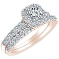 thumbnail image 1 of AFFY 1.01 Ct Round Cut White Natural Diamond Halo Engagement Wedding Bridal Ring Set In 14k Solid Rose Gold, 1 of 1