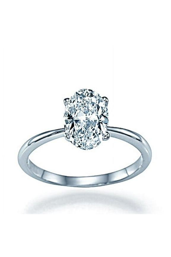 1.01 Ct Sparkling Oval Cut Wedding Engagement Diamond Ring in 14k White Gold with Excellent Polish