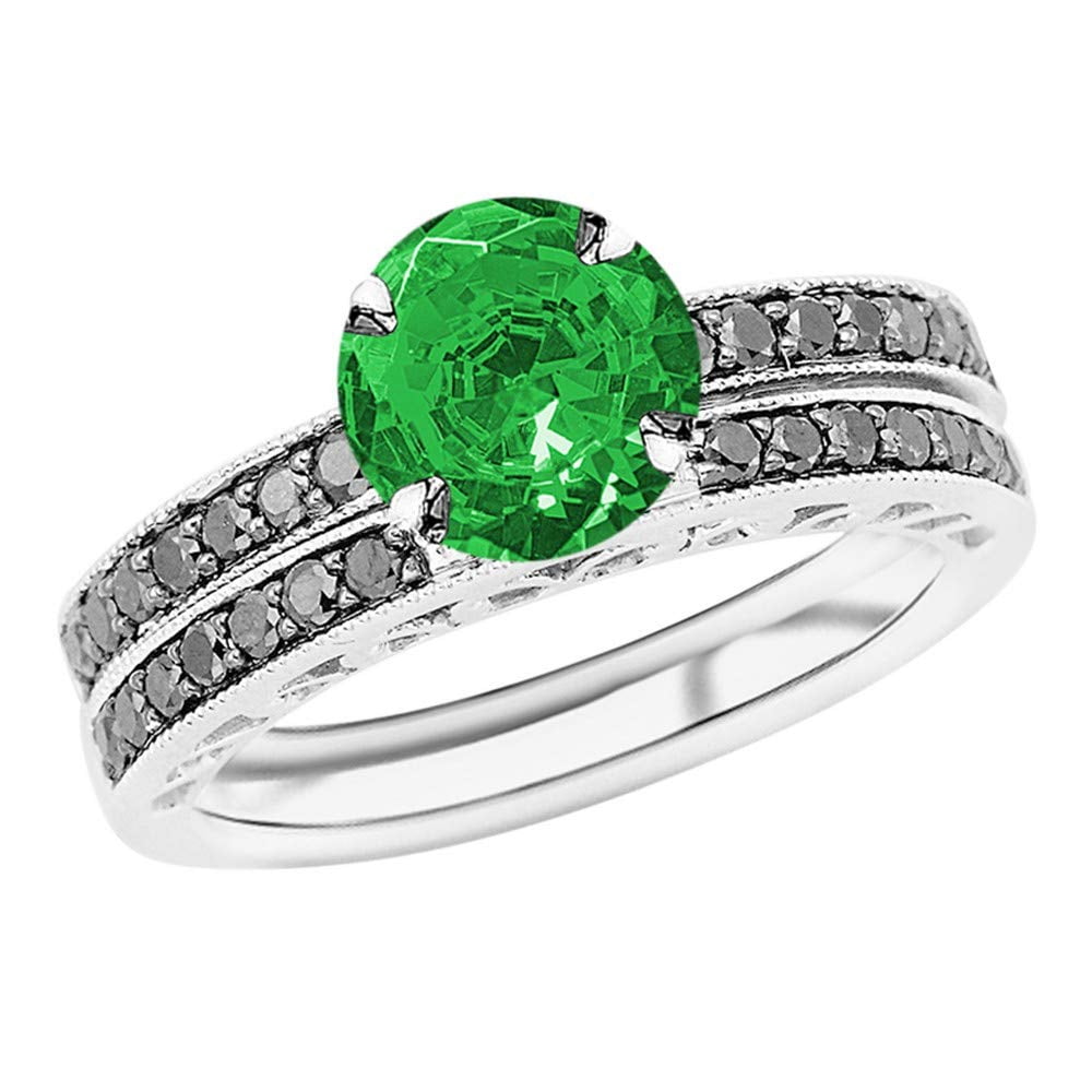1.02 Carat t.w Platinum Pave Set Black Diamond Engagement Ring and