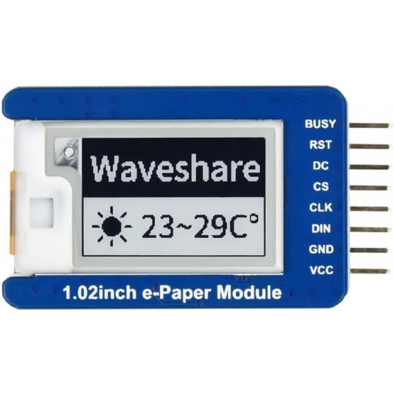 1.02 Inch E-Ink Display Module 128x80 Ultra Low Power SPI Interface for IoT Sensor DIY Electronics Kit Compatible with Development Boards SKU-17575