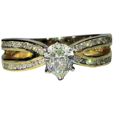1.02CT PEAR SHAPE DIAMOND RING 14KT MODERN CLASS