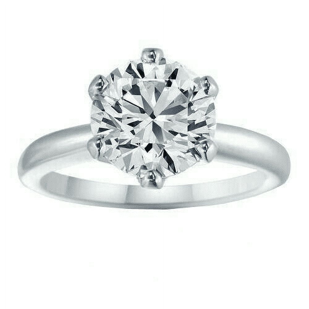 1.04 Carat Solitaire Sparkling Round-Cut Diamond Solid 14K White Gold High-Polished Women Wedding Engagement Promise Ring