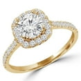 thumbnail image 1 of 1.05 CTW Round Diamond Halo Engagement Ring in 14K Yellow Gold - Size 4, 1 of 1
