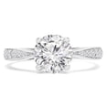 thumbnail image 1 of 1.05 CTW Round Diamond Tappered Solitaire with Accents Engagement Ring in 14K White Gold - Size 7.25, 1 of 1