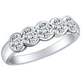 thumbnail image 1 of AFFY 1.05 Carat Round Shape White Natural Diamond Five Stone Eternity Wedding Band Ring In 14k Solid White Gold Ring Size-10, 1 of 1