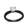 thumbnail image 1 of 1.05 Ct Round Cut AAA Cz Black Stainless Steel Engagement Ring Women's Size 6, 1 of 5