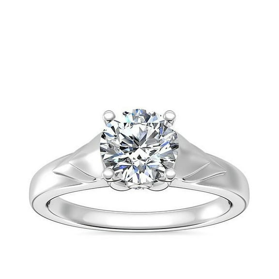 1.05 Ct Stunning Solitaire Round Natural Diamond Engagement Ring for Women Solid 14K White Gold Size 7
