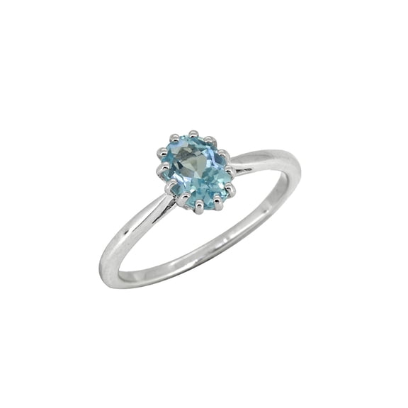 1.05 Cts. Blue Topaz Solid 925 Sterling Silver Ring
