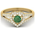 thumbnail image 1 of 1.05 Cts Round Emerald Heart Shape 925 Sterling Silver Gold Vermeil Split Shank Valentines Day Gifts Ring, 1 of 3