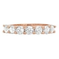 thumbnail image 1 of 1.05 ct Brilliant Round Cut Real Genuine Natural Diamond SI1-SI2 I-J Solid Real 18K Rose Gold Stackable Engagement Designer Art Deco Dainty Promise Wedding BW/ size 6.5, 1 of 6