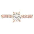 thumbnail image 1 of 1.05 ct Brilliant Round Cut Real Genuine Natural Diamond VS1-VS2 G-H 18K Rose Gold Promise Wedding Statement Engagement Designer Ring size 7.5, 1 of 7