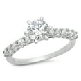 thumbnail image 1 of 1.05 ct Brilliant Round Cut Real Genuine Natural Diamond VS1-VS2 J-K 18K White Gold Promise Wedding Statement Engagement Designer Ring W/ Crystal side stones size 8, 1 of 7