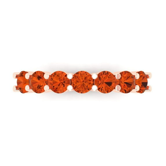 1.05 ct Brilliant Round Cut Simulated Red Diamond 18K Rose Gold Stackable Band SZ 4