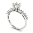 thumbnail image 1 of 1.05 ct round cut clear Zircon 18k white gold Bridal Wedding Engagement Promise Anniversary Ring for Women size 8.25, 1 of 7
