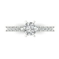 thumbnail image 1 of 1.05ct Round Cut Clear Moissanite 18k White Gold Engraving Statement Bridal Wedding Designer Ring Size 3.5, 1 of 5