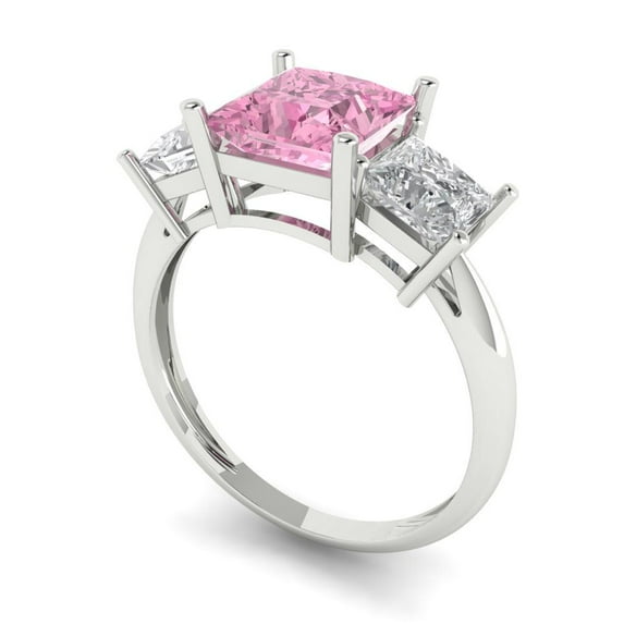 1.05ct Round Cut White Sapphire 14k Pink Rose Gold Engraving Statement Bridal Wedding Designer Ring Size 5.25