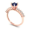 thumbnail image 1 of 1.05ct round cut blue sapphire 14k rose gold Bridal Wedding Engagement Promise Anniversary Ring for Women size 6.25, 1 of 7