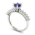 thumbnail image 1 of 1.05ct round cut blue tanzanite 14k white gold Bridal Wedding Engagement Promise Anniversary Ring for Women size 8.25, 1 of 7