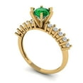 thumbnail image 1 of 1.05ct round cut green emerald 18k yellow gold Bridal Wedding Engagement Promise Anniversary Ring for Women size 10.25, 1 of 7