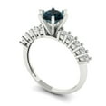 thumbnail image 1 of 1.05ct round cut natural london blue topaz 18k white gold Bridal Wedding Engagement Promise Anniversary Ring for Women size 7.25, 1 of 7