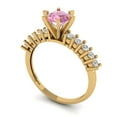 thumbnail image 1 of 1.05ct round cut pink Zircon 18k yellow gold Bridal Wedding Engagement Promise Anniversary Ring for Women size 5.5, 1 of 7