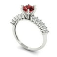 thumbnail image 1 of 1.05ct round cut red natural garnet 18k white gold Bridal Wedding Engagement Promise Anniversary Ring for Women size 10, 1 of 7