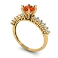 thumbnail image 1 of 1.05ct round cut red Zircon 18k yellow gold Bridal Wedding Engagement Promise Anniversary Ring for Women size 10.25, 1 of 7