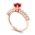 thumbnail image 1 of 1.05ct round cut red ruby 18k rose gold Bridal Wedding Engagement Promise Anniversary Ring for Women size 11, 1 of 7