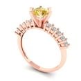 thumbnail image 1 of 1.05ct round cut yellow moissanite 14k rose gold Bridal Wedding Engagement Promise Anniversary Ring for Women size 5.75, 1 of 7
