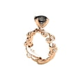 thumbnail image 1 of 1.06 CTW Black Diamond Ring 14K Rose Gold Filigree Leaf Art Deco, 1 of 5