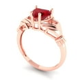 thumbnail image 1 of 1.06 ct Brilliant Heart Cut VVS1 Ruby 14k Rose Solid Gold Solitaire Claddagh Wedding Bridal Anniversary Engagement Ring size 4, 1 of 7