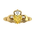 thumbnail image 1 of Claddagh Engagement Ring for Women - 1.06ct Natural Citrine in 14K Yellow Gold Promise Ring, 1 of 6