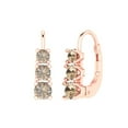 thumbnail image 1 of 1.06 ct Lever-Back Drop Dangle Earrings for Women | 4mm Round Cut Yellow Moissanite | 18K Rose Gold, 1 of 5