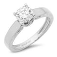 thumbnail image 1 of 1.06 ct Brilliant Round Cut Real Genuine Natural Diamond VS1-VS2 G-H 18K White Gold Promise Wedding Statement Engagement Designer Ring size 10, 1 of 7