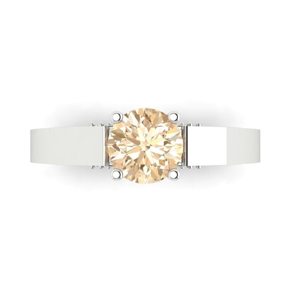Solitaire with Accents Engagement Ring for Women - 1.06ct Natural Morganite in 14K White Gold Promise Ring