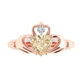 thumbnail image 1 of 1.06 ct Heart Cut Natural Morganite Claddagh Engagement Ring for Women in 18K Rose Gold, 1 of 5