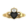 thumbnail image 1 of 1.06 ct Heart Cut Natural Onyx Claddagh Engagement Ring for Women in 18K Yellow Gold, 1 of 5