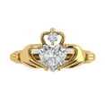 thumbnail image 1 of Clara Pucci 14K Yellow Gold Solid Gold WhiteSapphire Claddagh Anniversary Ring for Women - 1.06 cttw Heart Cut, 1 of 8