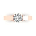 thumbnail image 1 of 1.06 ct Round Cut Moissanite Solitaire with Simulated Diamond Accents 18K Rose Gold Womens Engagement Ring, 1 of 5