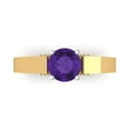 thumbnail image 1 of 1.06 ct Round Cut Natural Amethyst Solitaire 18K Yellow/White Gold Womens Engagement Ring, 1 of 5